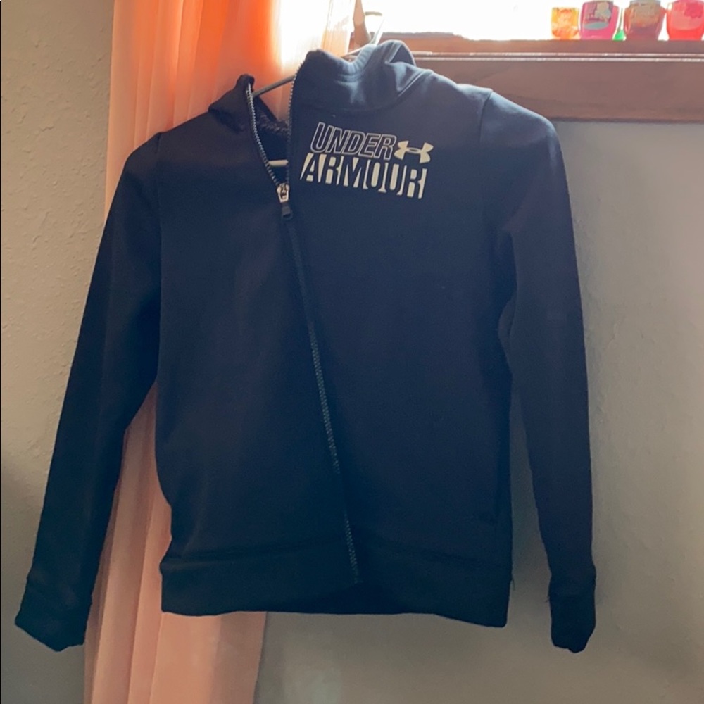 under armour black zip up hoodie